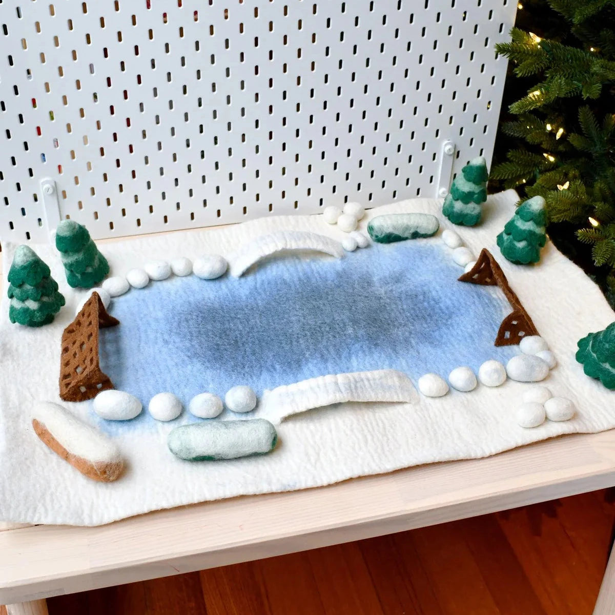 Tara Treasures Large Snow Ice Rink Play mat