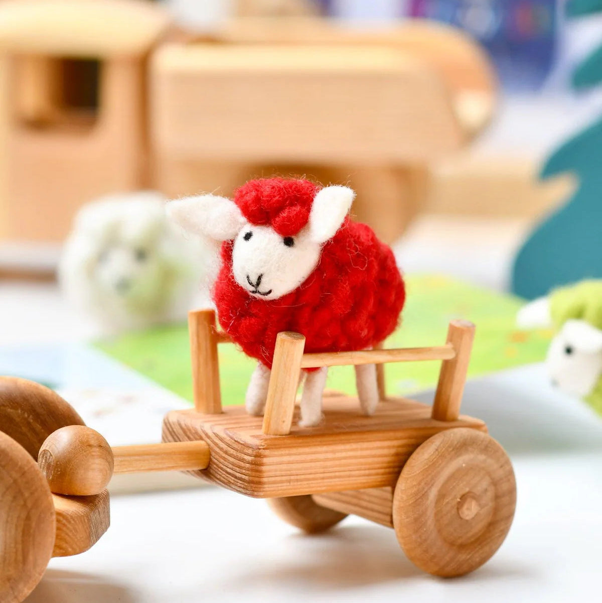 Tara Treasures Felt Red Sheep Toy