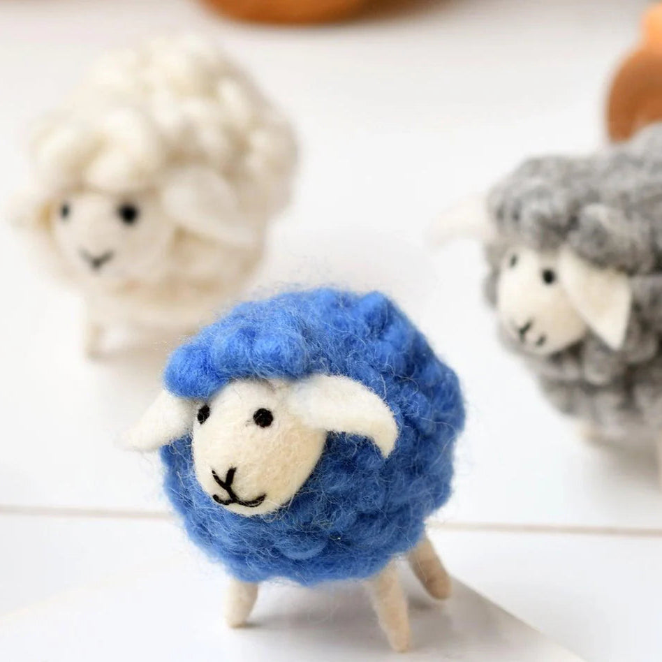 Tara Treasures Felt Blue Sheep Toy