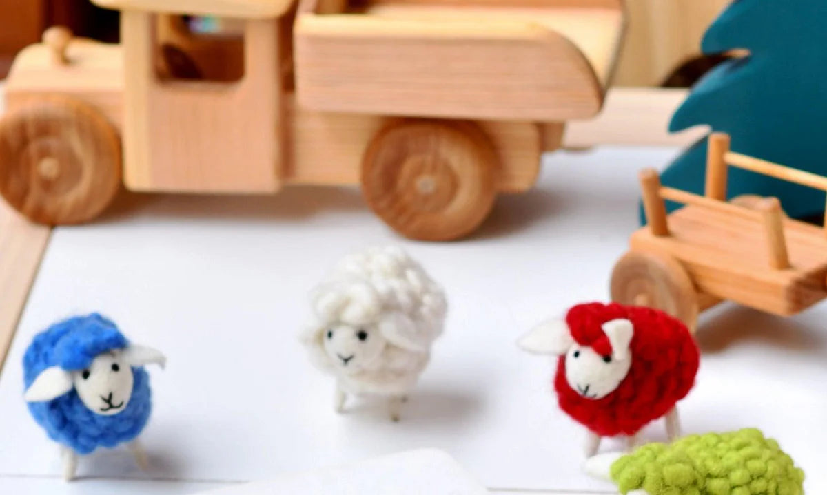 Tara Treasures Felt Blue Sheep Toy