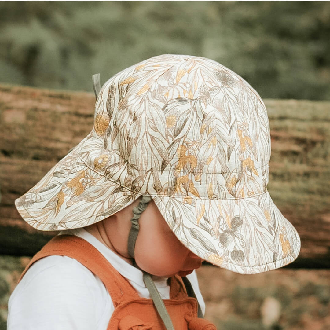 Bedhead Hats Lounger Baby Reversible Flap Sun Hat - Mallee/Moss