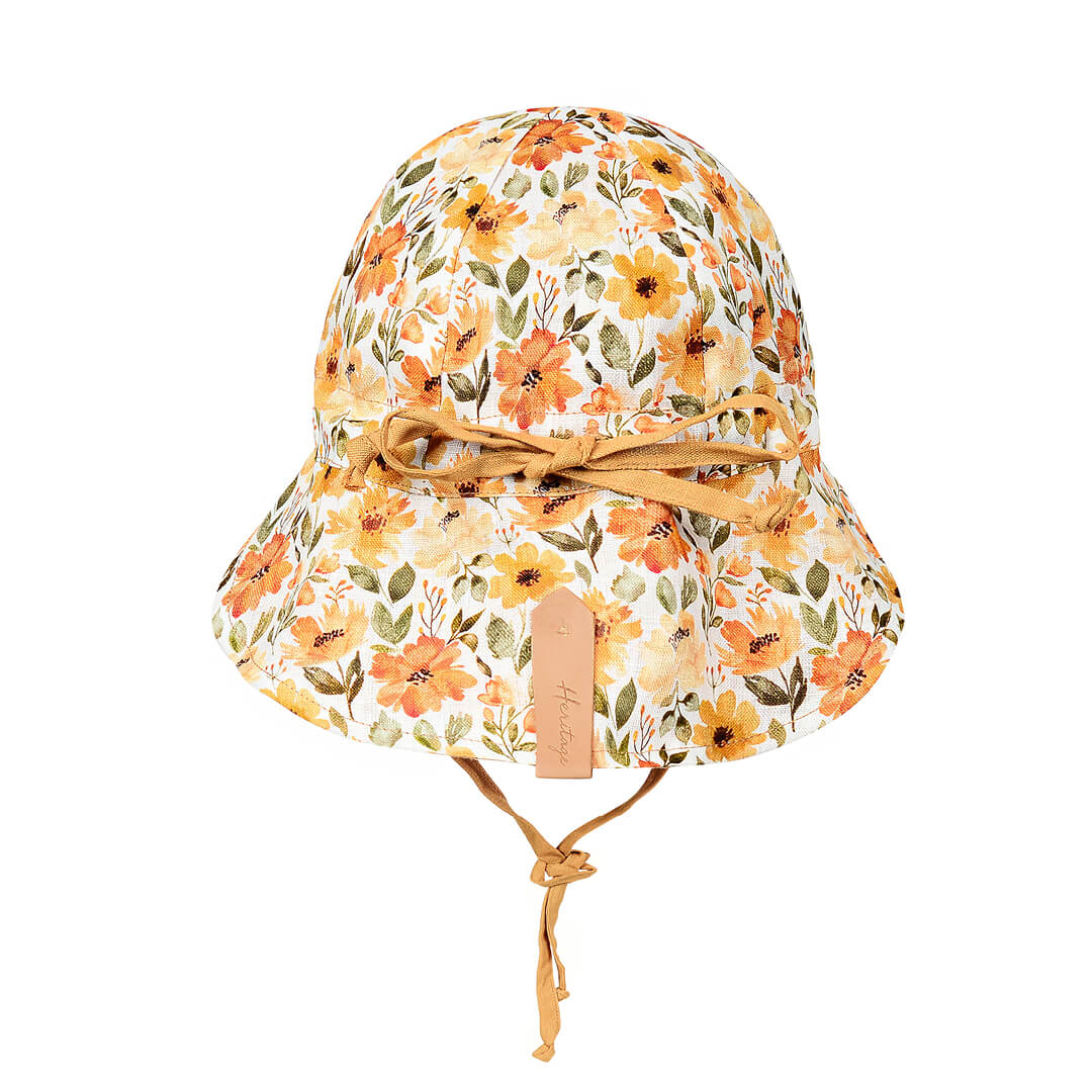 Bedhead Hats Lounger Baby Reversible Flap Sun Hat - Margaret/Maize