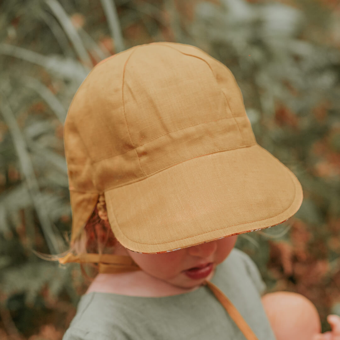 Bedhead Hats Lounger Baby Reversible Flap Sun Hat - Margaret/Maize