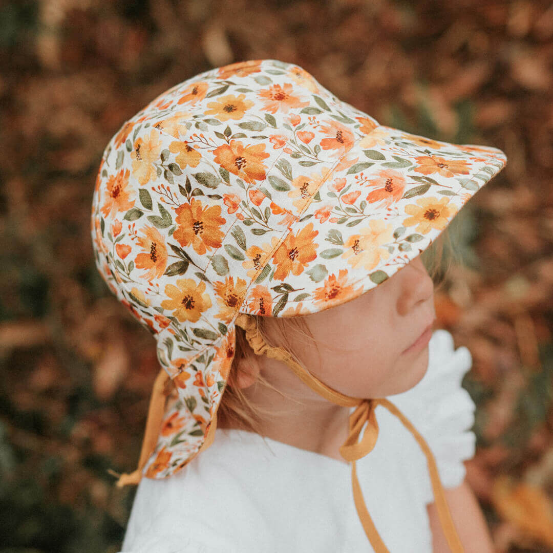 Bedhead Hats Lounger Baby Reversible Flap Sun Hat - Margaret/Maize