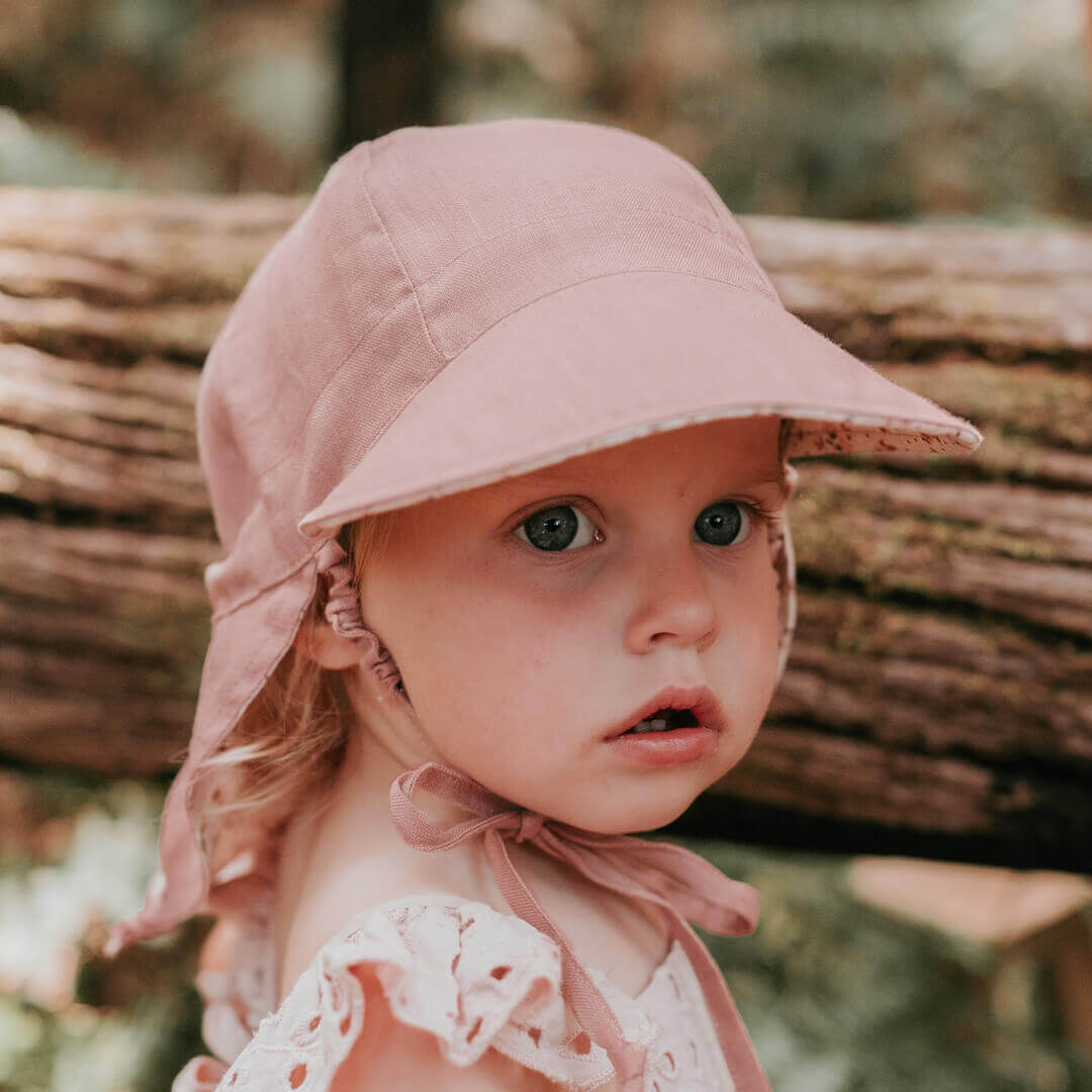 Bedhead Hats Lounger Baby Reversible Flap Sun Hat - Ruby/Rosa