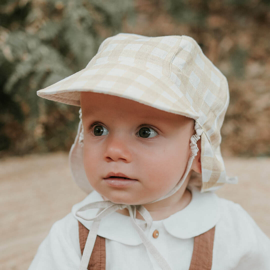 Bedhead Hats Lounger Baby Reversible Flap Sun Hat - Flynn/Flax