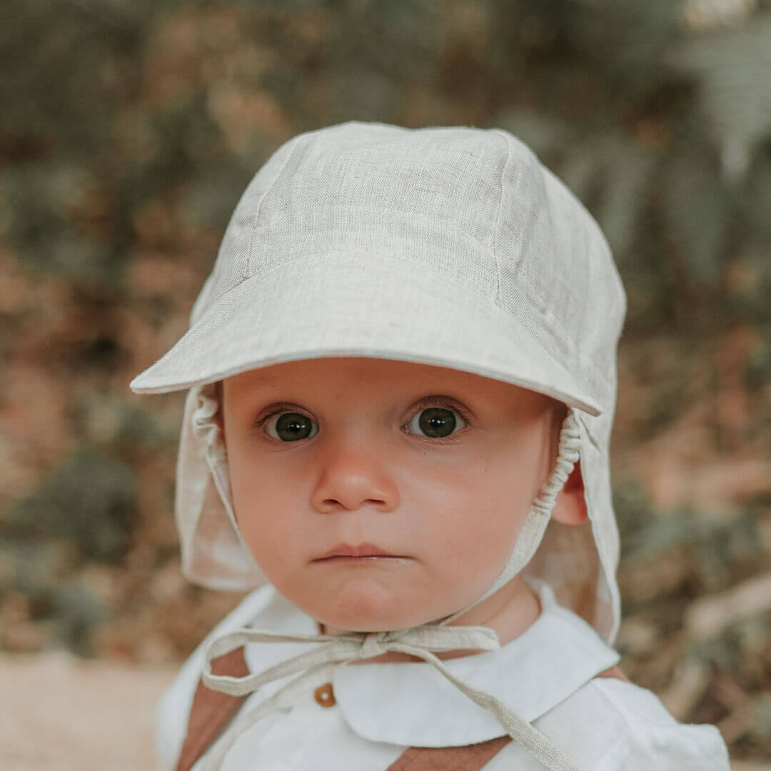 Bedhead Hats Lounger Baby Reversible Flap Sun Hat - Flynn/Flax