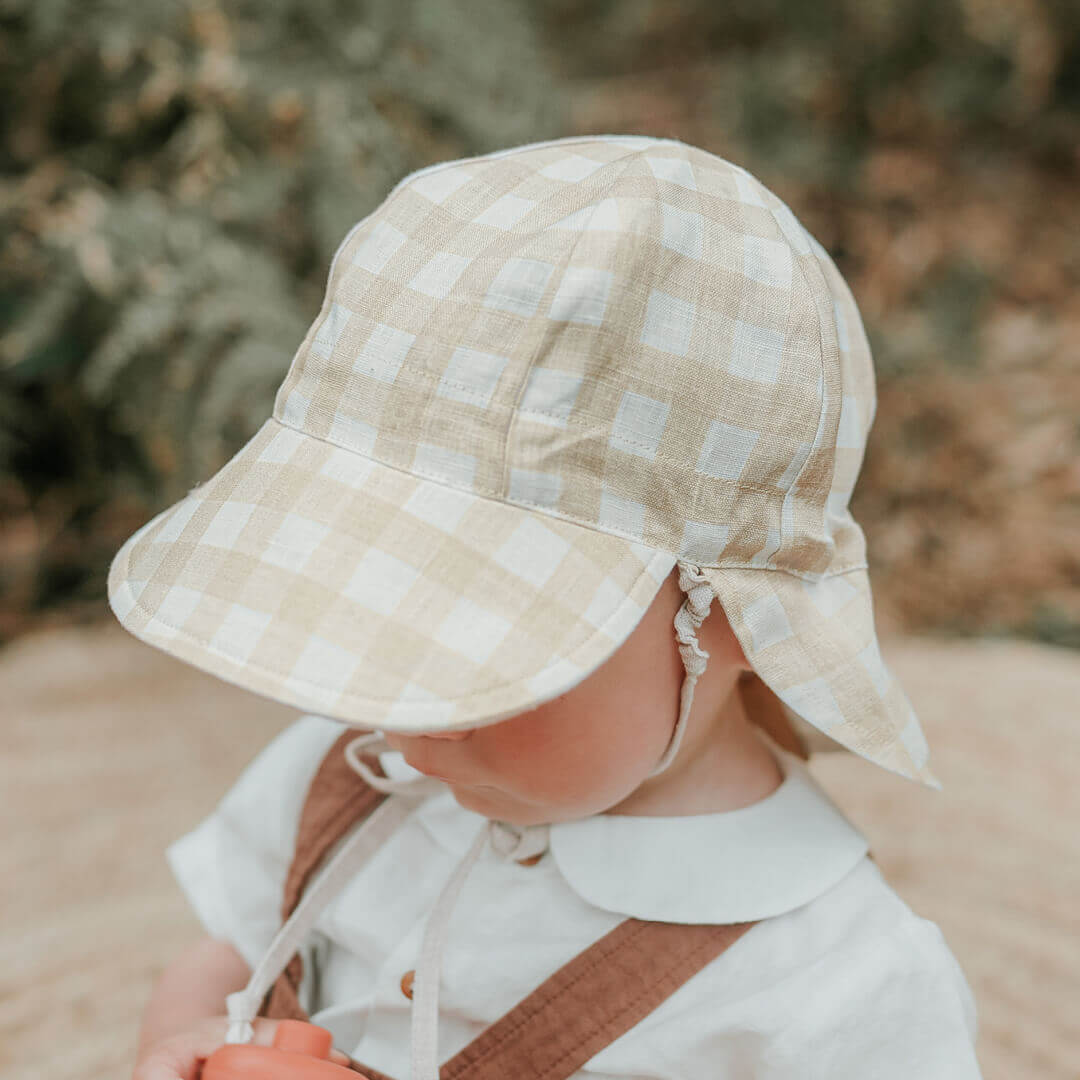 Bedhead Hats Lounger Baby Reversible Flap Sun Hat - Flynn/Flax