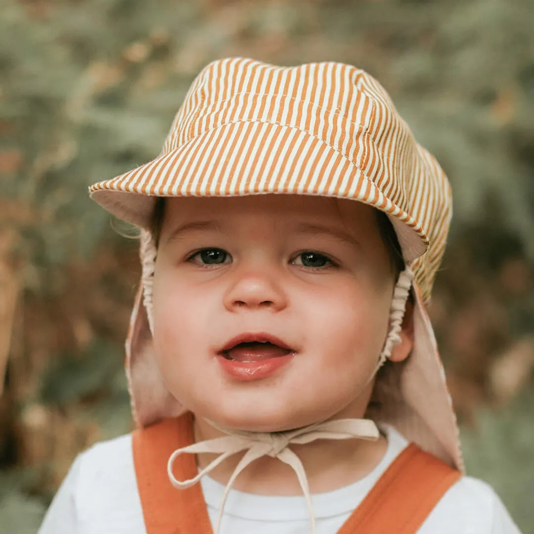 Bedhead  &#39;Lounger&#39; Baby Reversible Flap Sun Hat - Frankie / Flax