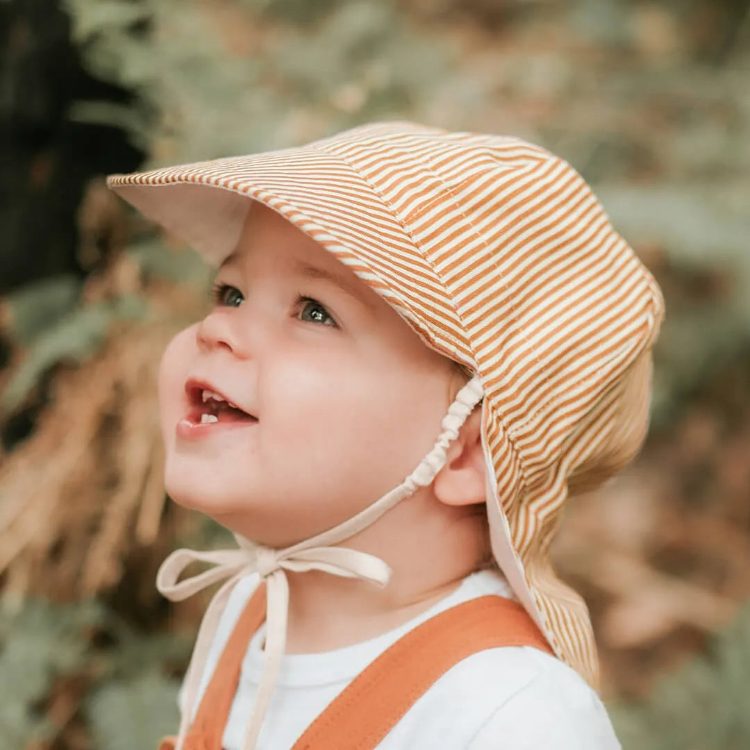 Bedhead  &#39;Lounger&#39; Baby Reversible Flap Sun Hat - Frankie / Flax