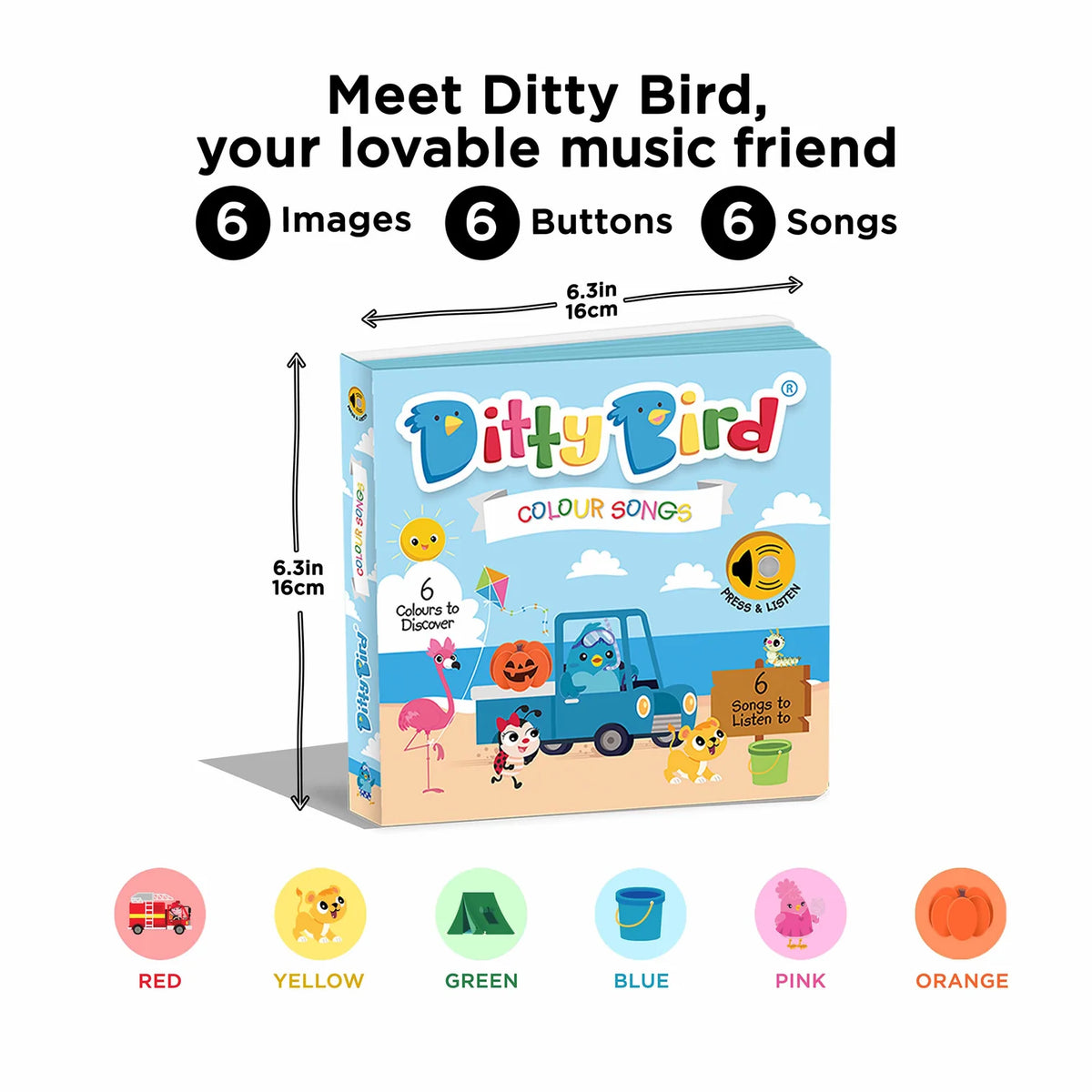 Ditty Bird Rechargeable Sound Book - Colour Songs