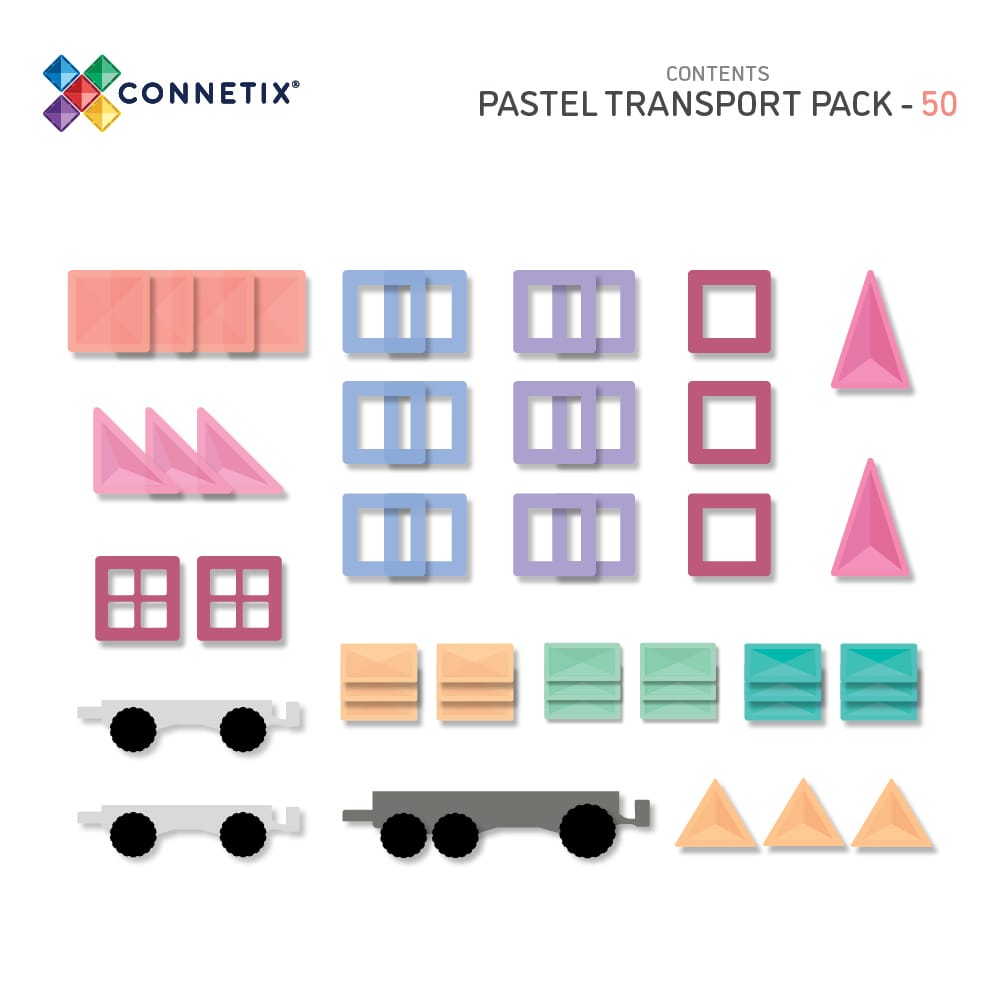 Connetix - Pastel - 50 Piece Transport Pack