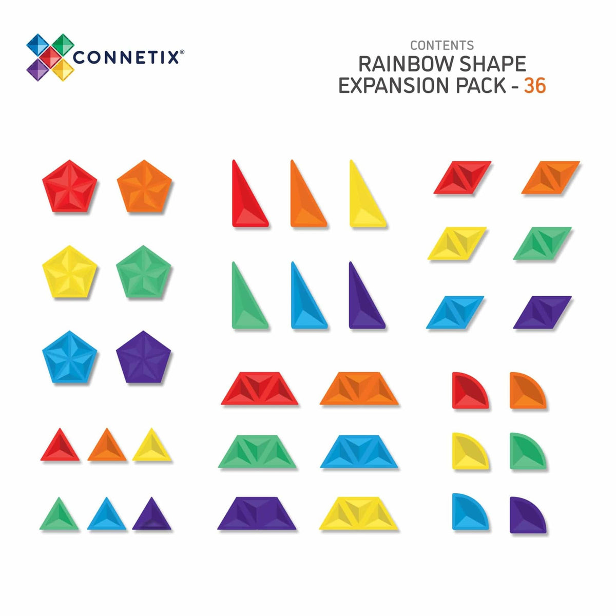Connetix - Rainbow - 36 Piece Shape Expansion Pack