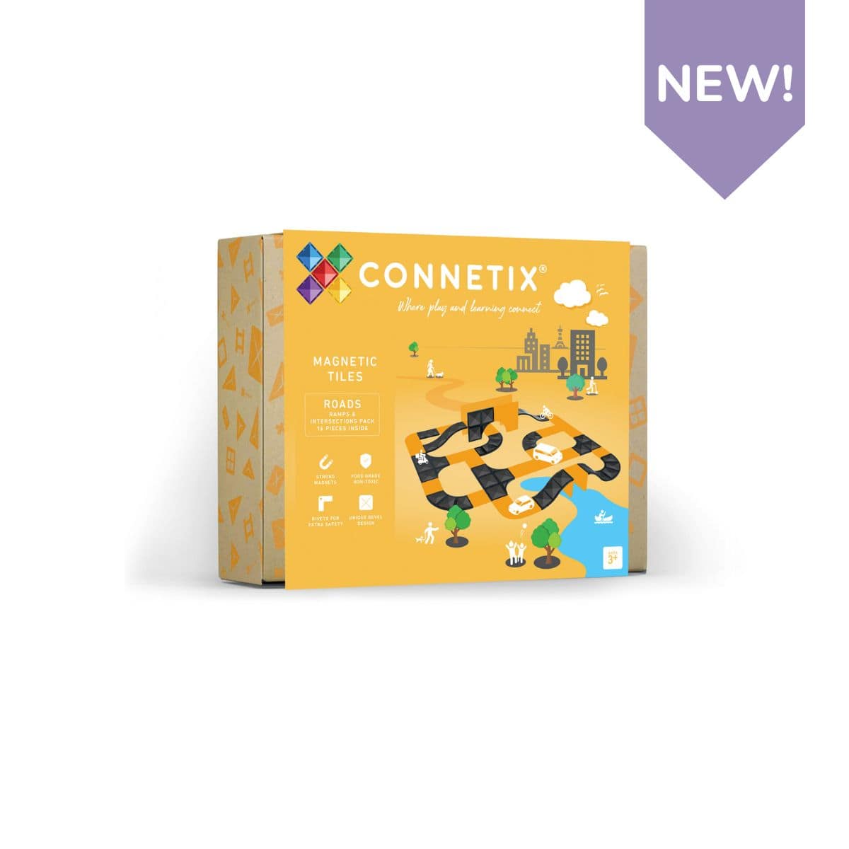 Connetix - Roads - 16 piece  Ramps and Intersections Pack