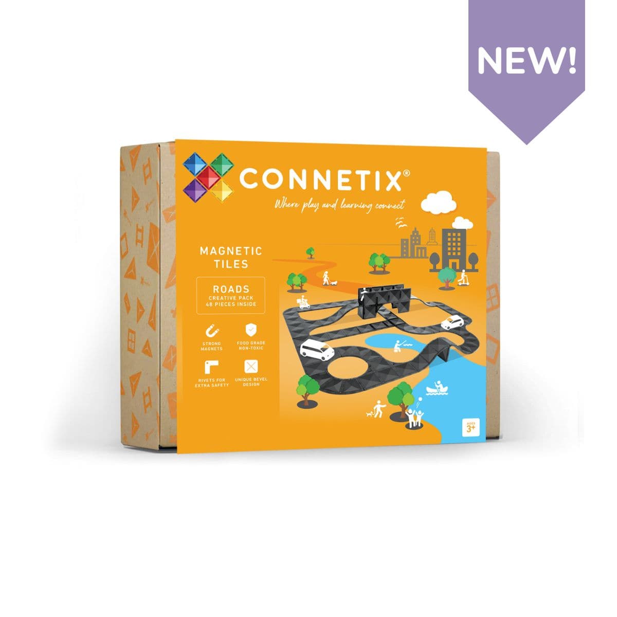 Connetix - Roads - 48 piece Creative Pack