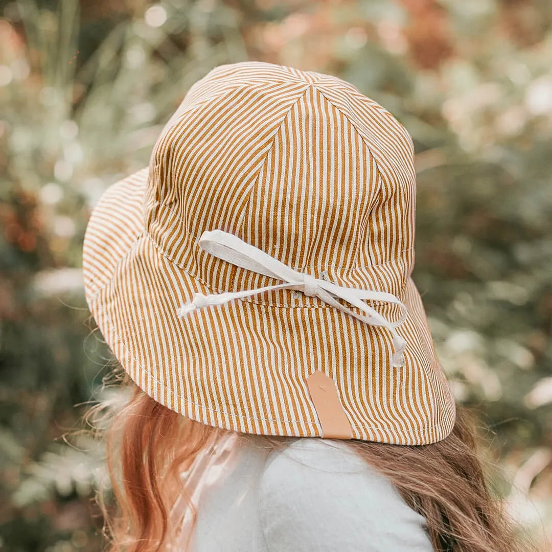 Bedhead  &#39;Wanderer&#39; Girls Reversible Panelled Bucket Sun Hat - Frankie / Flax