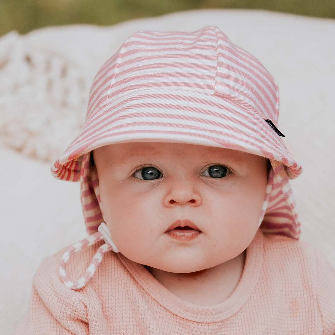 Bedhead Hats Legionnaire Flap Sun Hat - Pink Stripe