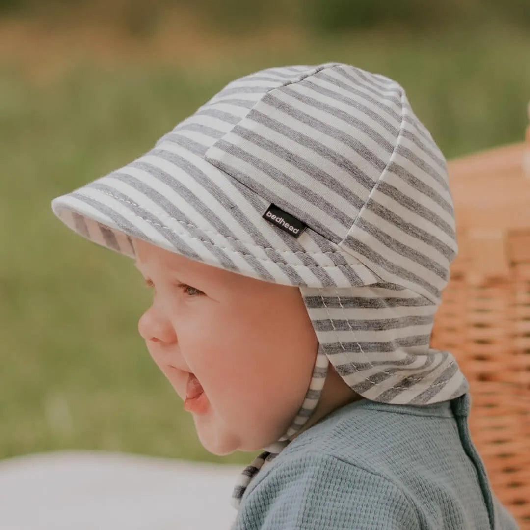 Bedhead Legionnaire Flap Sun Hat - Grey Stripe