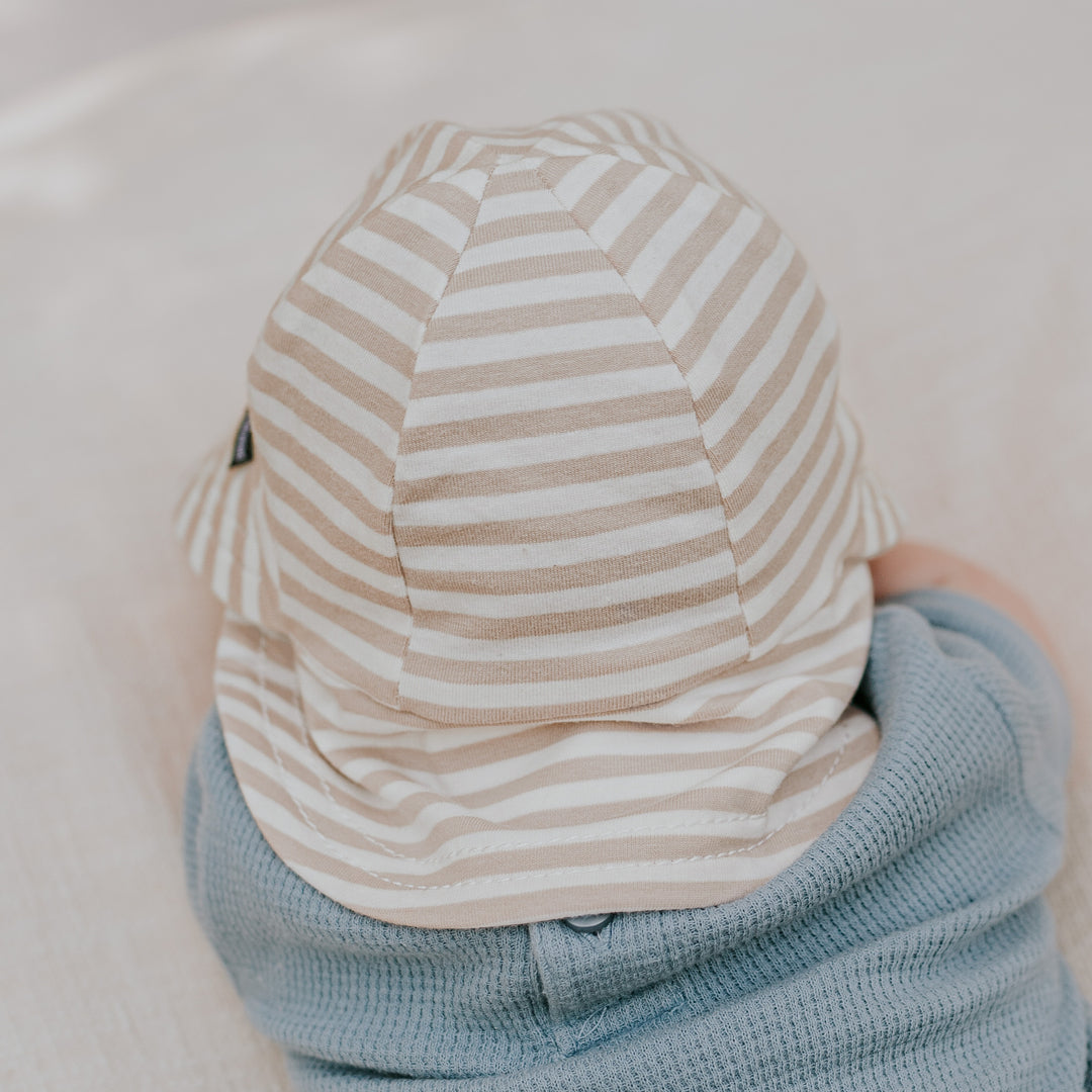 Bedhead Hats Legionnaire Flap Sun Hat - Natural Stripe