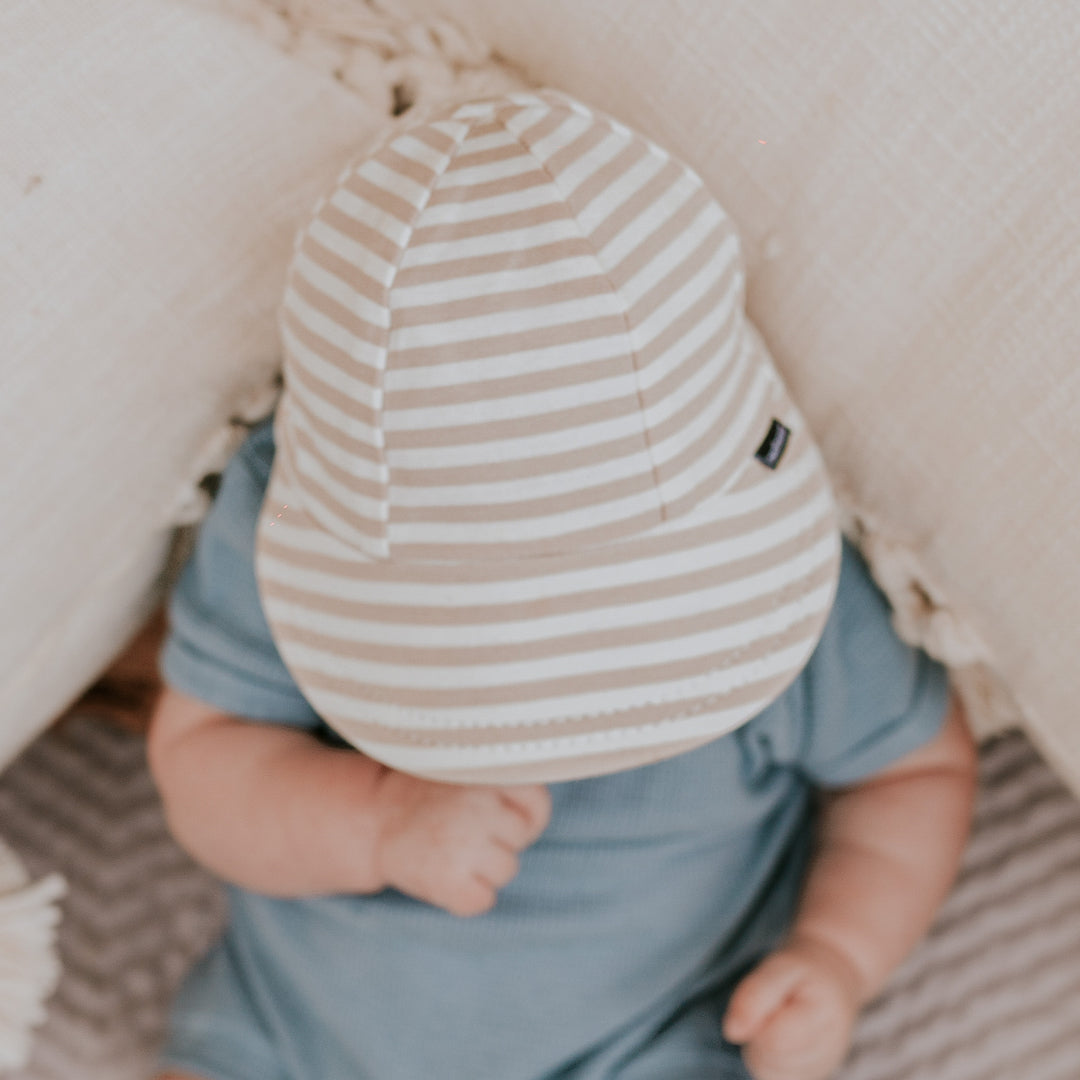 Bedhead Hats Legionnaire Flap Sun Hat - Natural Stripe