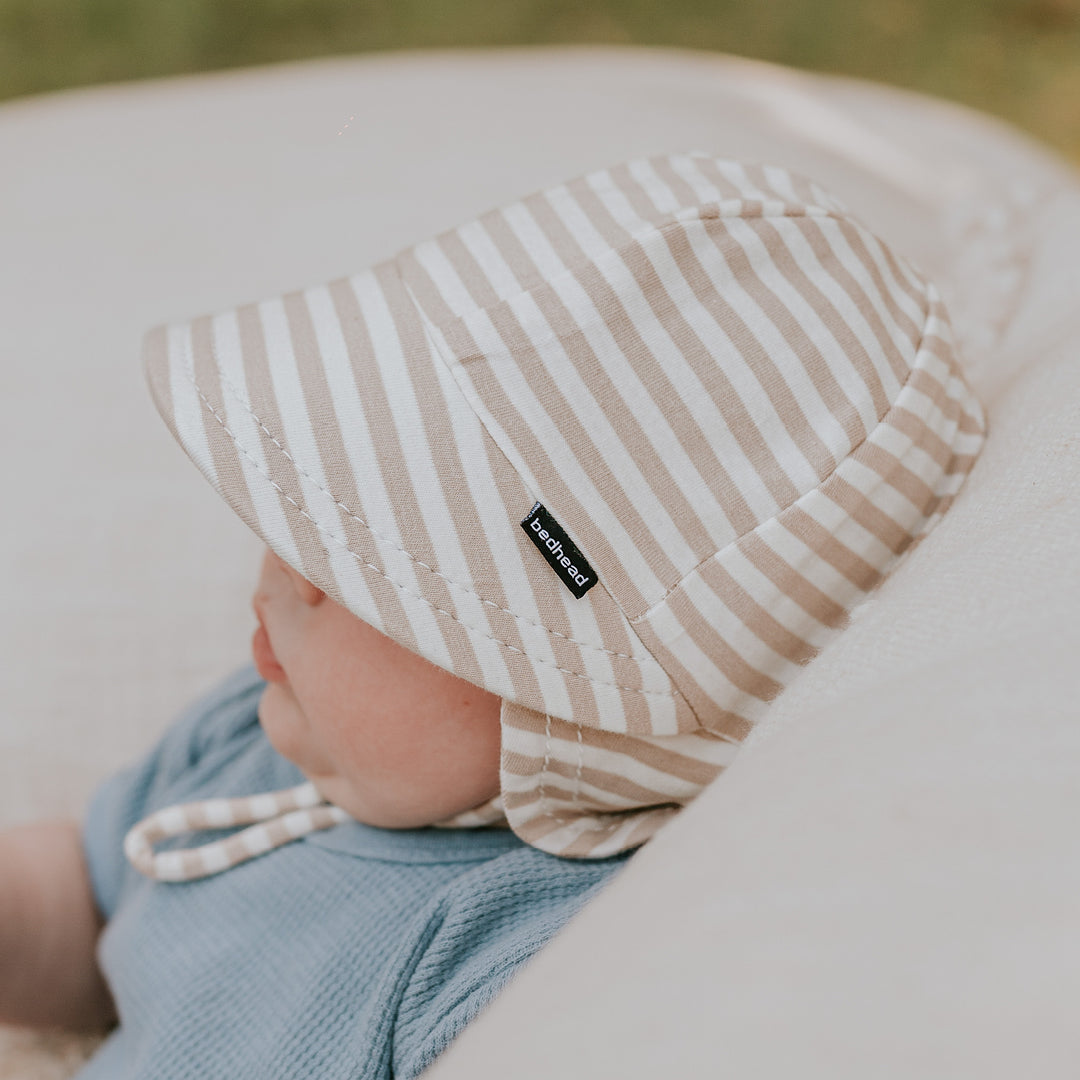 Bedhead Hats Legionnaire Flap Sun Hat - Natural Stripe