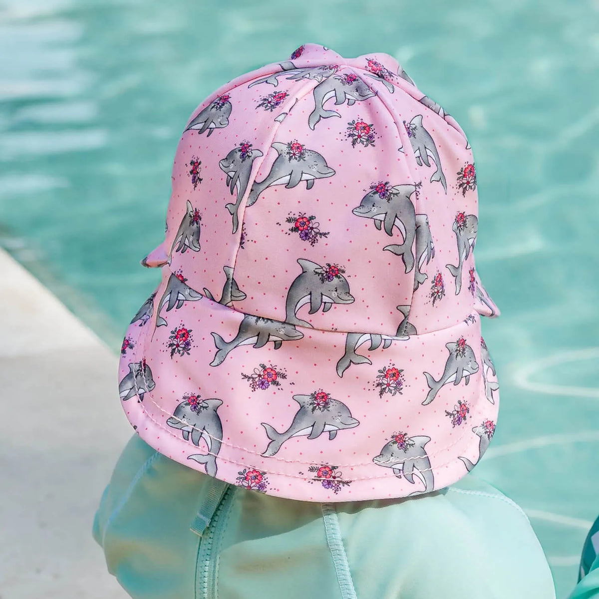 Bedhead Hats Swim Legionnaire Flap Beach Hat - Dolphin