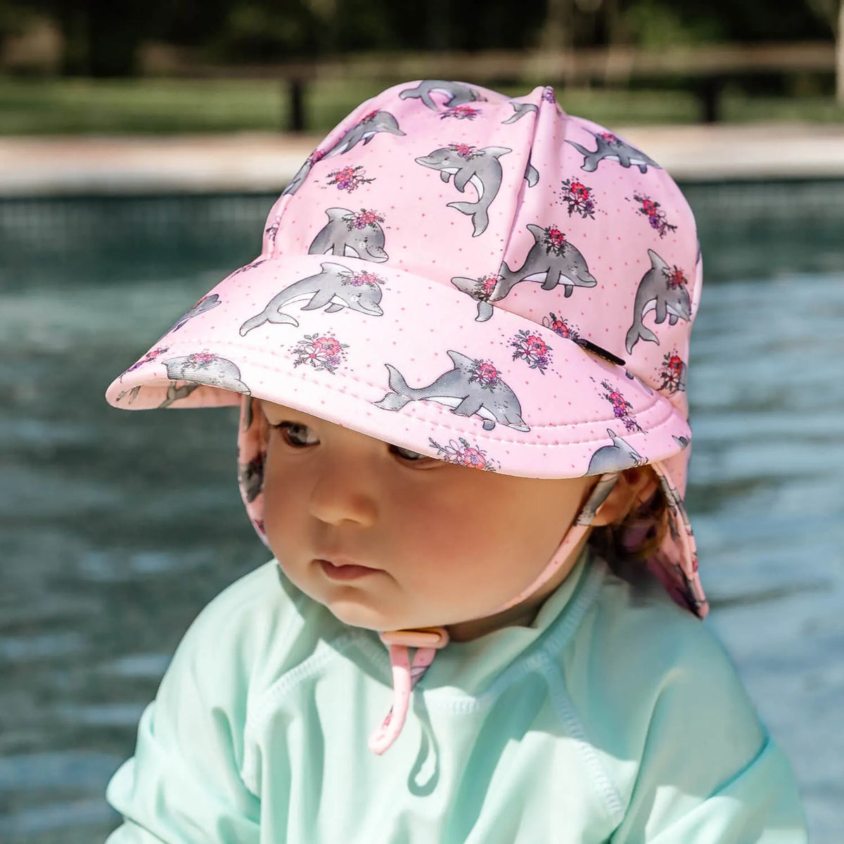 Bedhead Hats Swim Legionnaire Flap Beach Hat - Dolphin