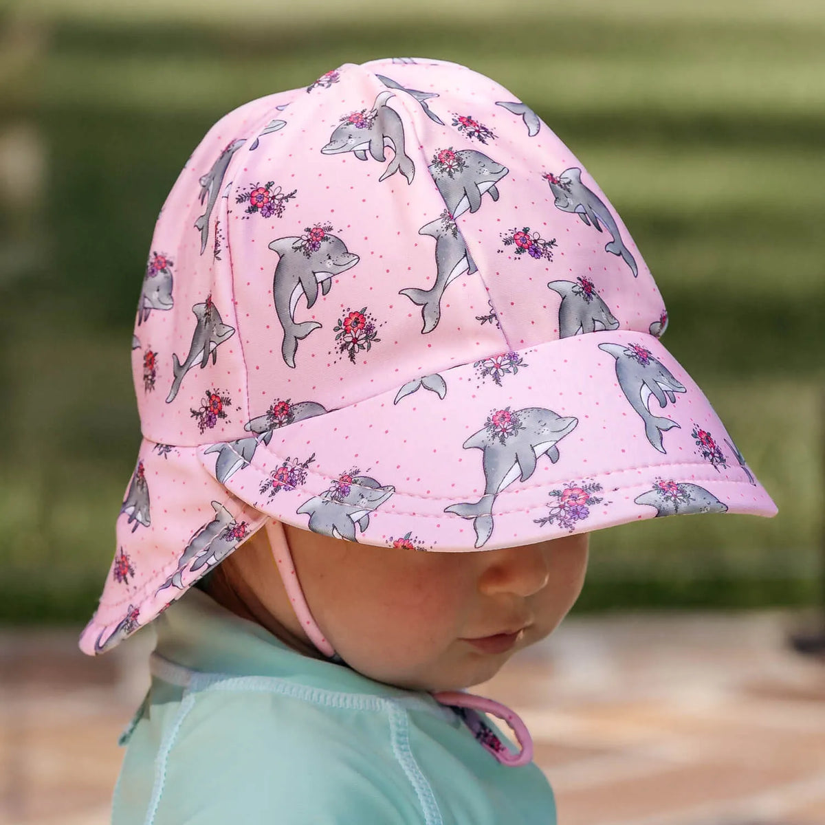 Bedhead Hats Swim Legionnaire Flap Beach Hat - Dolphin