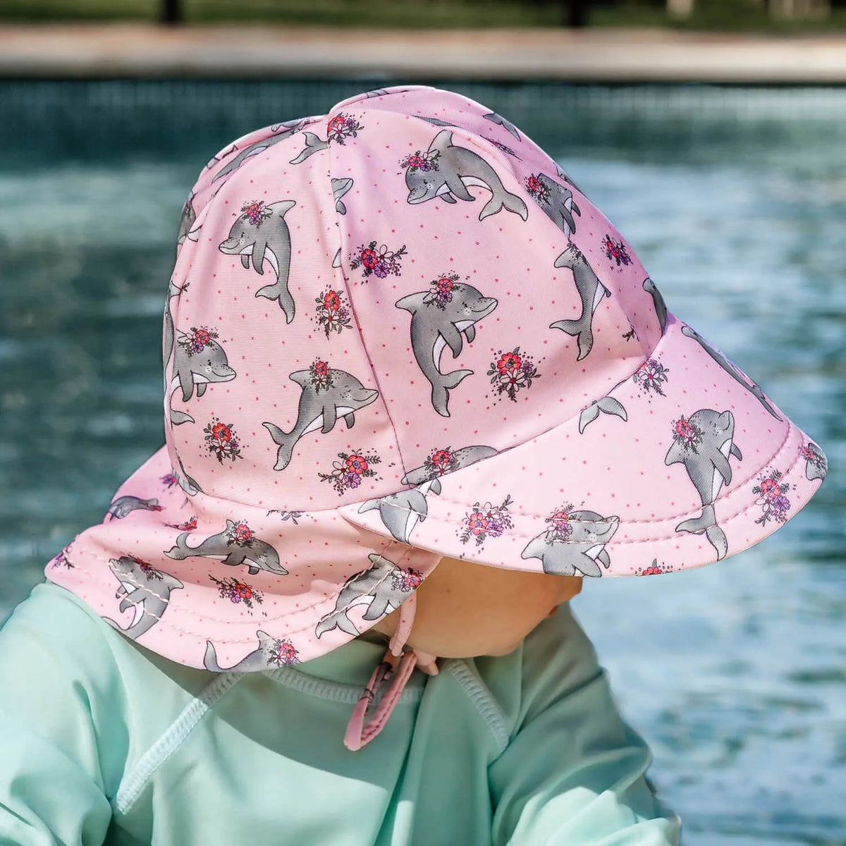 Bedhead Hats Swim Legionnaire Flap Beach Hat - Dolphin