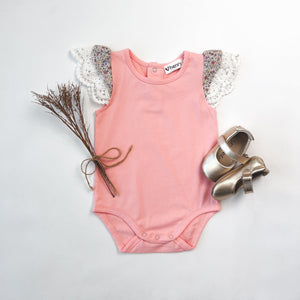 Baby Girls Knit Romper - Peach Pink