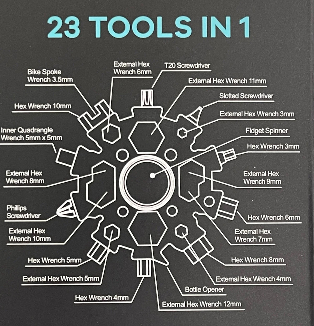 Kaiko Multi Tool Spinner - 23 tools in 1