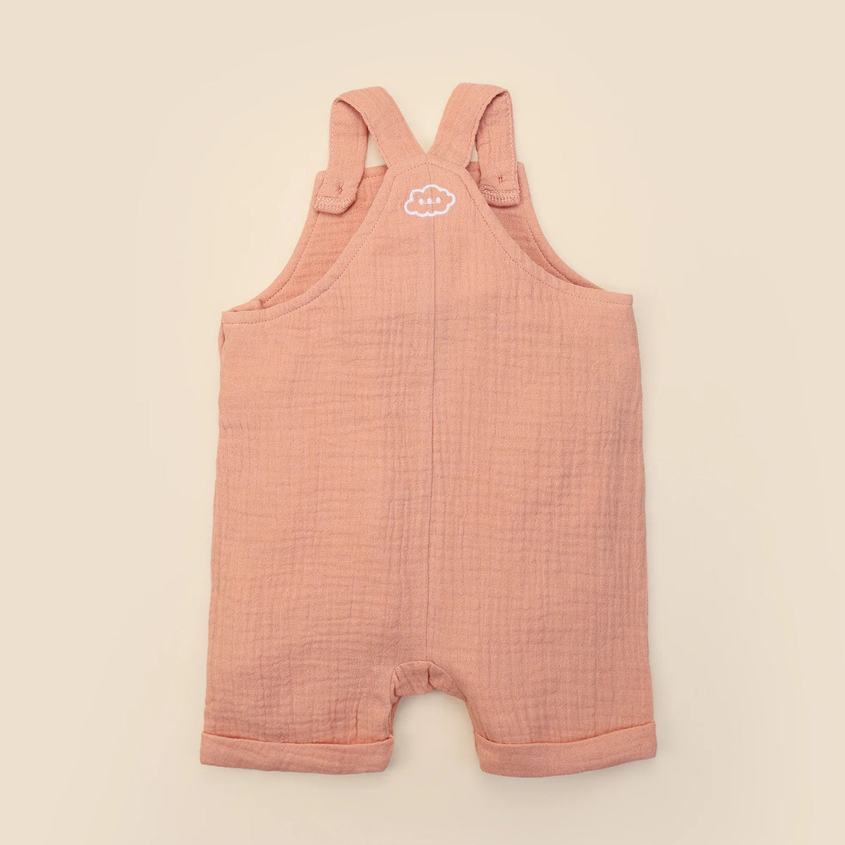 Lummi in Colour Organic Cotton Muslin Overall Romper - Clay