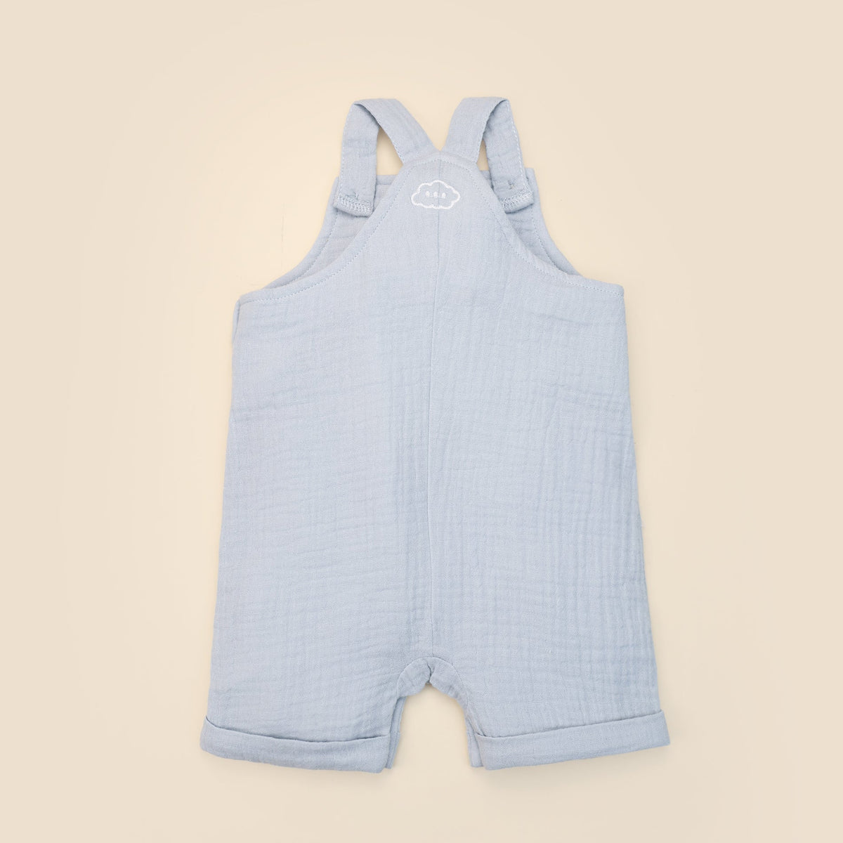 Lummi in Colour Organic Cotton Muslin Overall Romper - Ice Blue