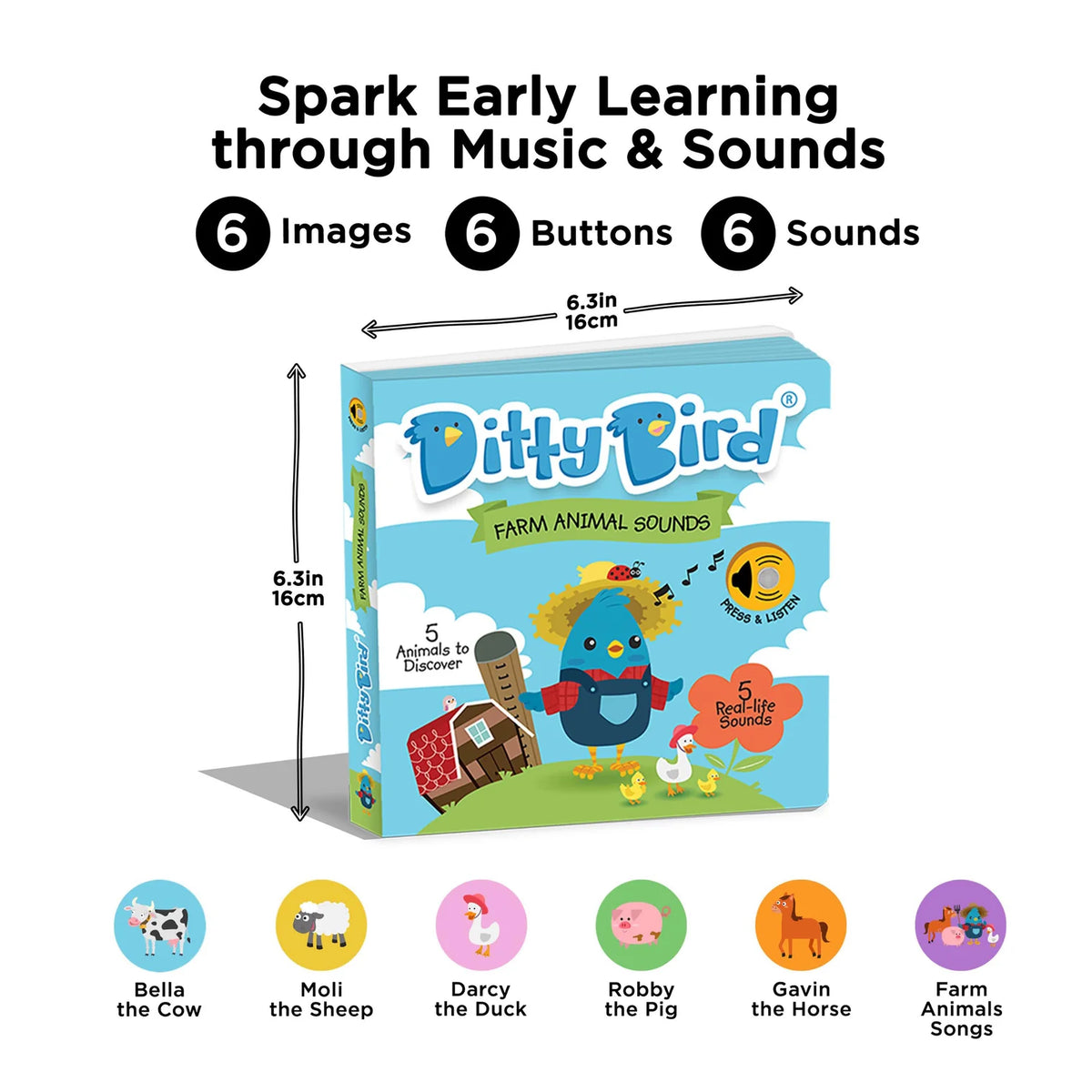 Ditty Bird Rechargeable Sound Book - Farm Animal Songs
