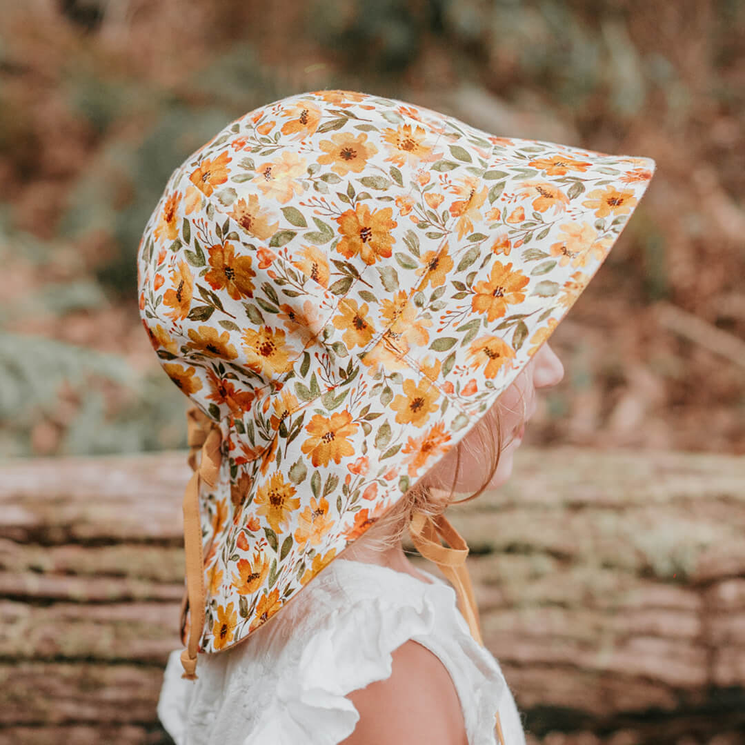 Bedhead Hats Wanderer Girls Reversible Panelled Bucket Sun Hat - Margaret/Maize