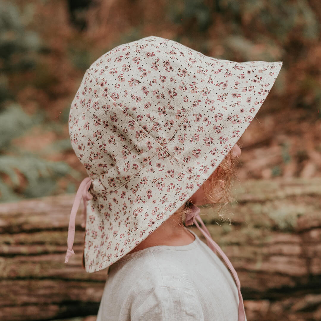 Bedhead Hats Wanderer Girls Reversible Panelled Bucket Sun Hat - Ruby/Rosa