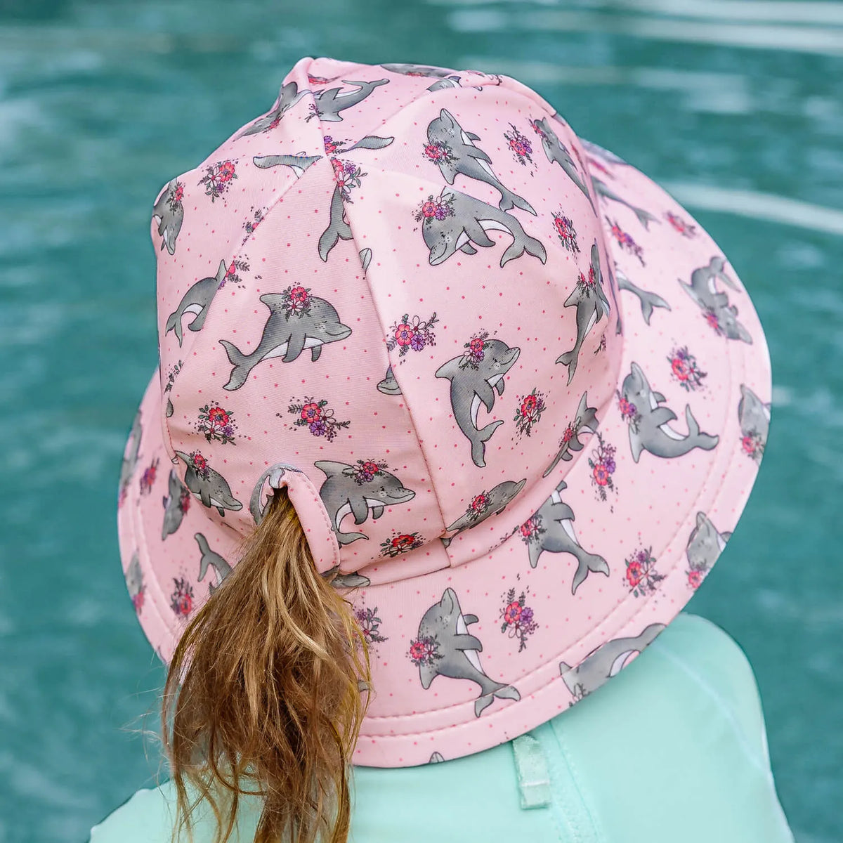 Bedhead Hats Ponytail Swim Bucket Beach Hat - Dolphin