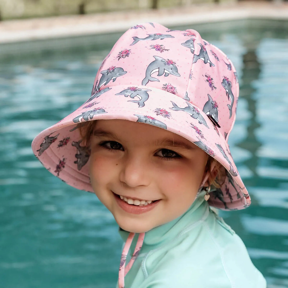 Bedhead Hats Ponytail Swim Bucket Beach Hat - Dolphin