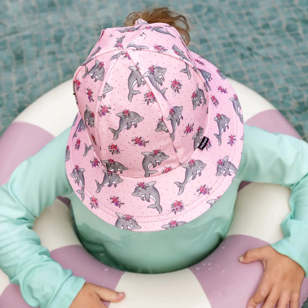 Bedhead Hats Ponytail Swim Bucket Beach Hat - Dolphin