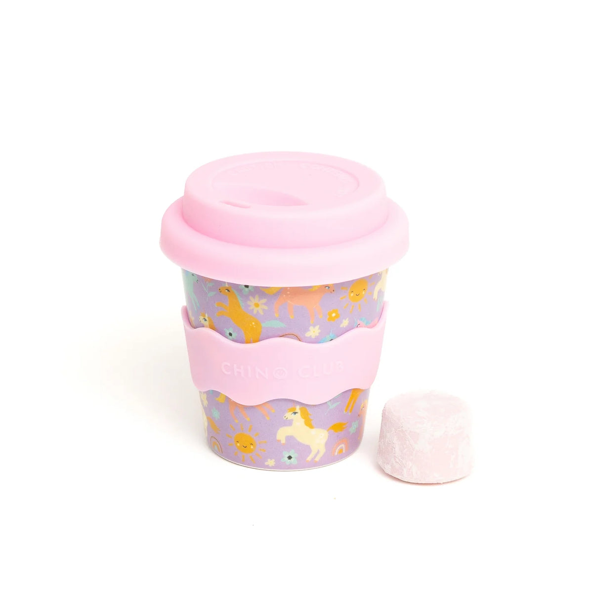 Chino Club Reusable Bamboo 120ml Cup - Purple Unicorn