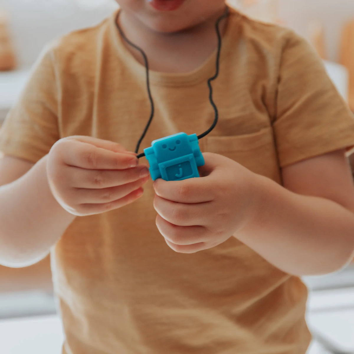 Jellystone Designs Robot Pendant Necklace -Blue