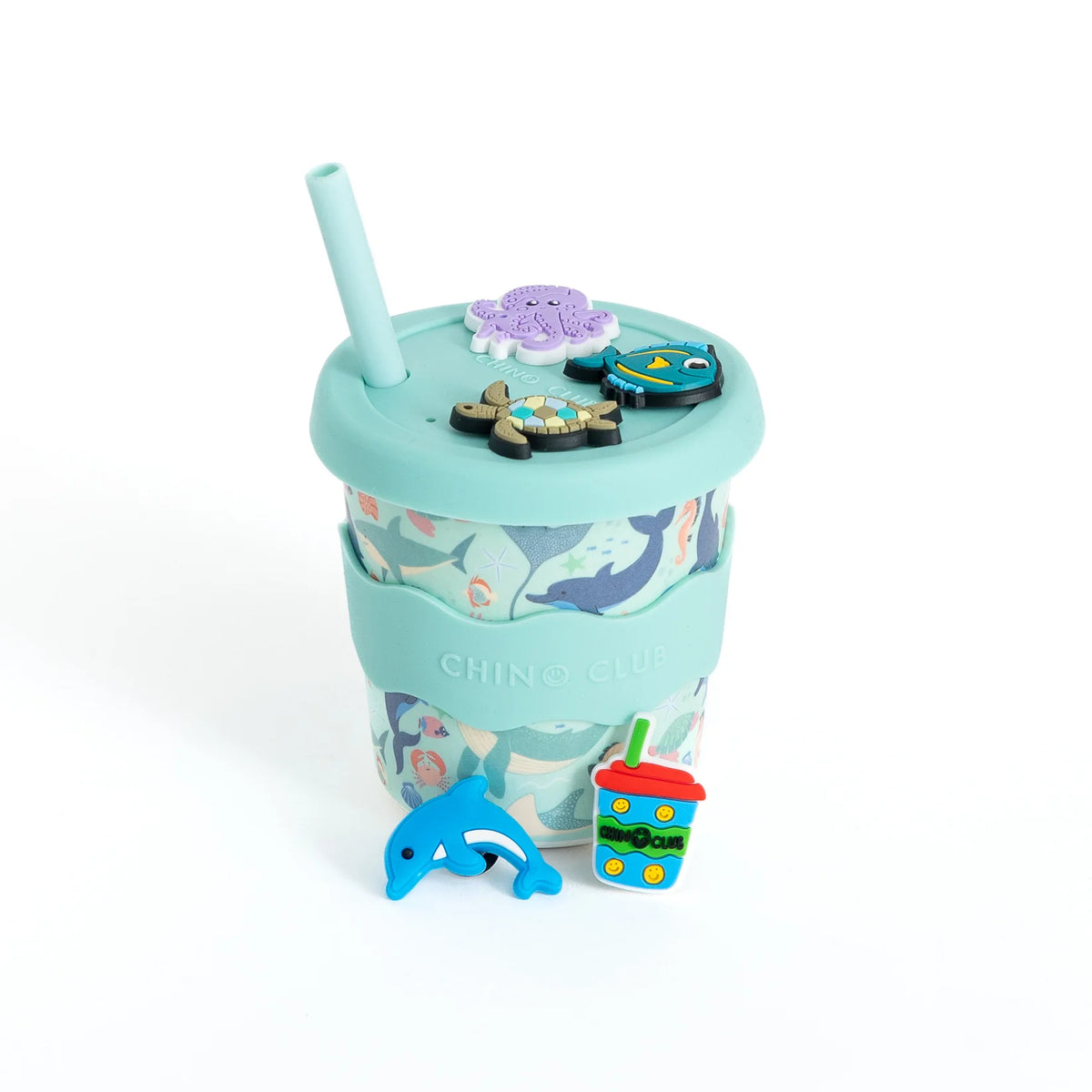 Chino Club Reusable Bamboo 240ml Charm Cup - Sea Creatures