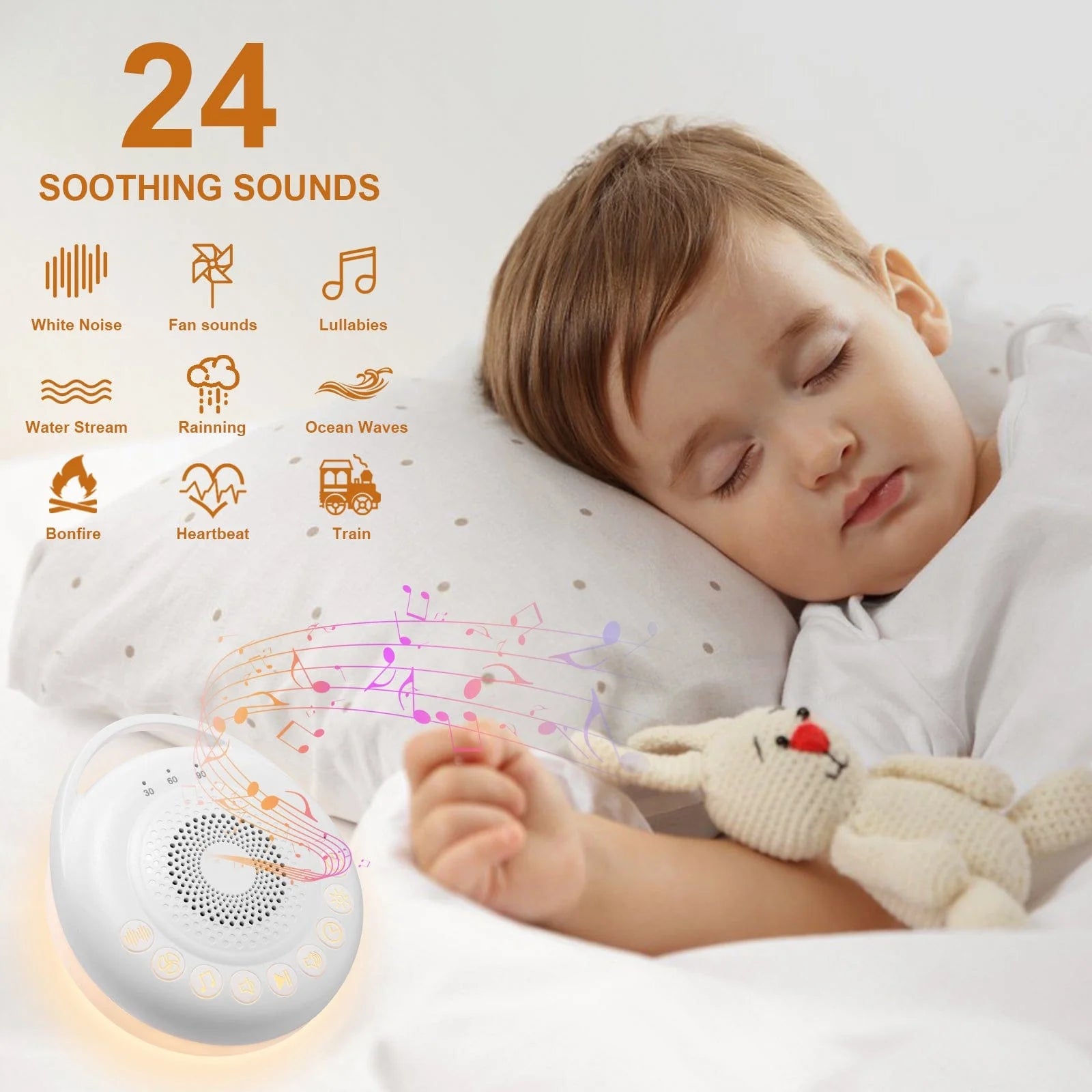Sleepytot portable white noise machine with red night light