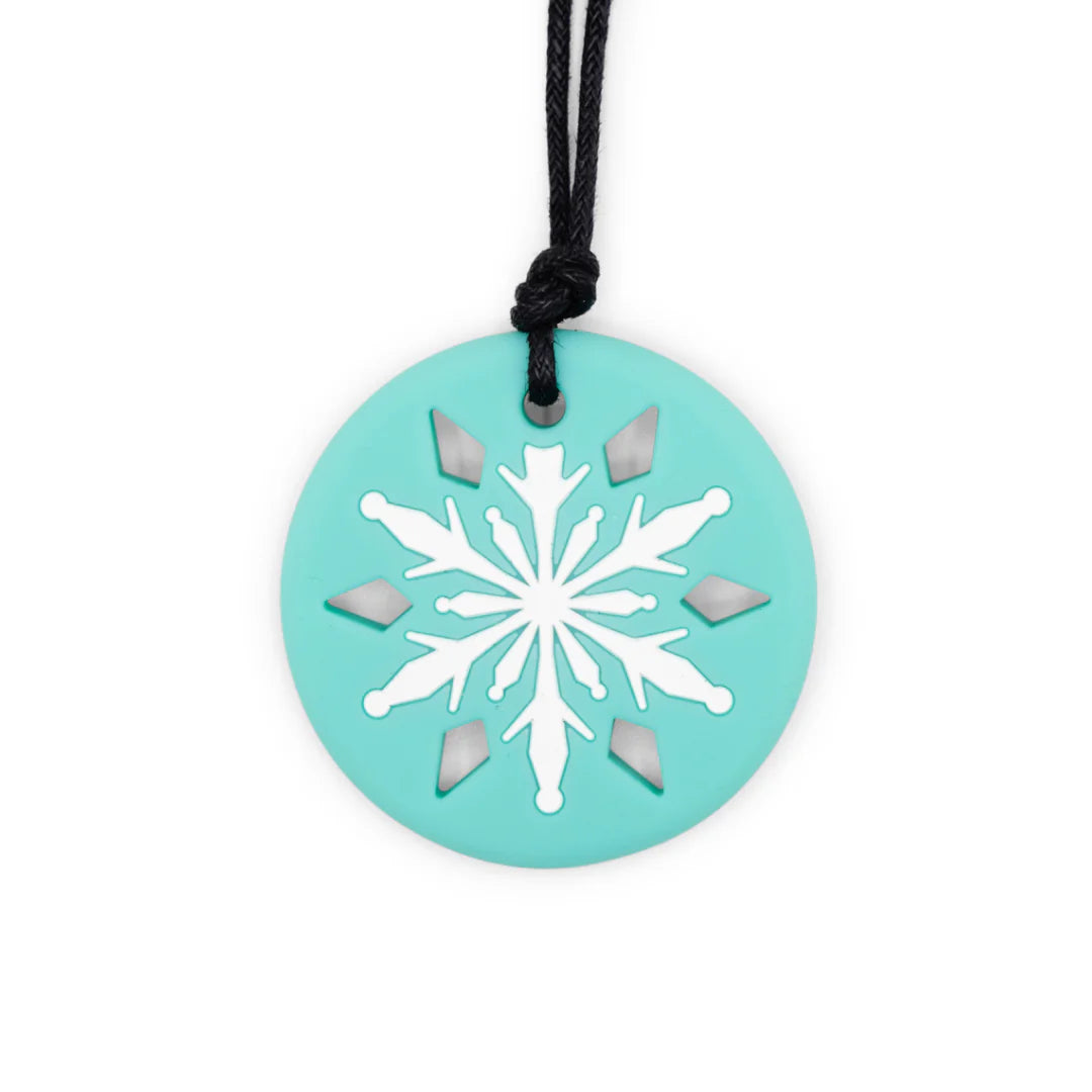 Jellystone Designs Snowflake Pendant Chew Necklace - White