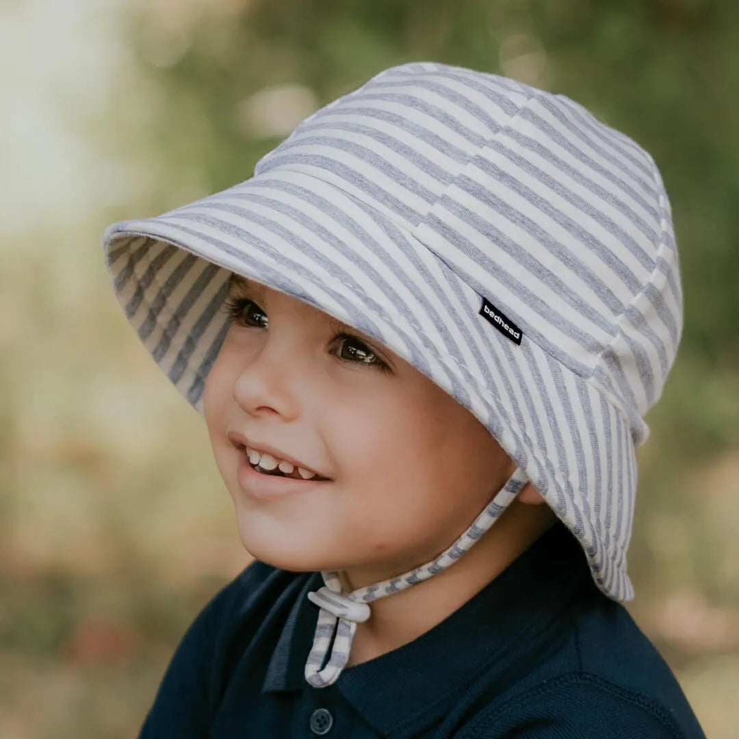 Bedhead Toddler Bucket Sun Hat - Grey Stripe