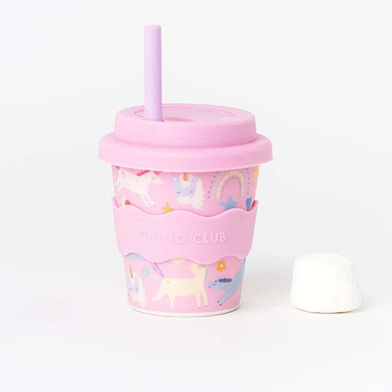 Reusable Bamboo 4oz Cup - Pink Unicorn