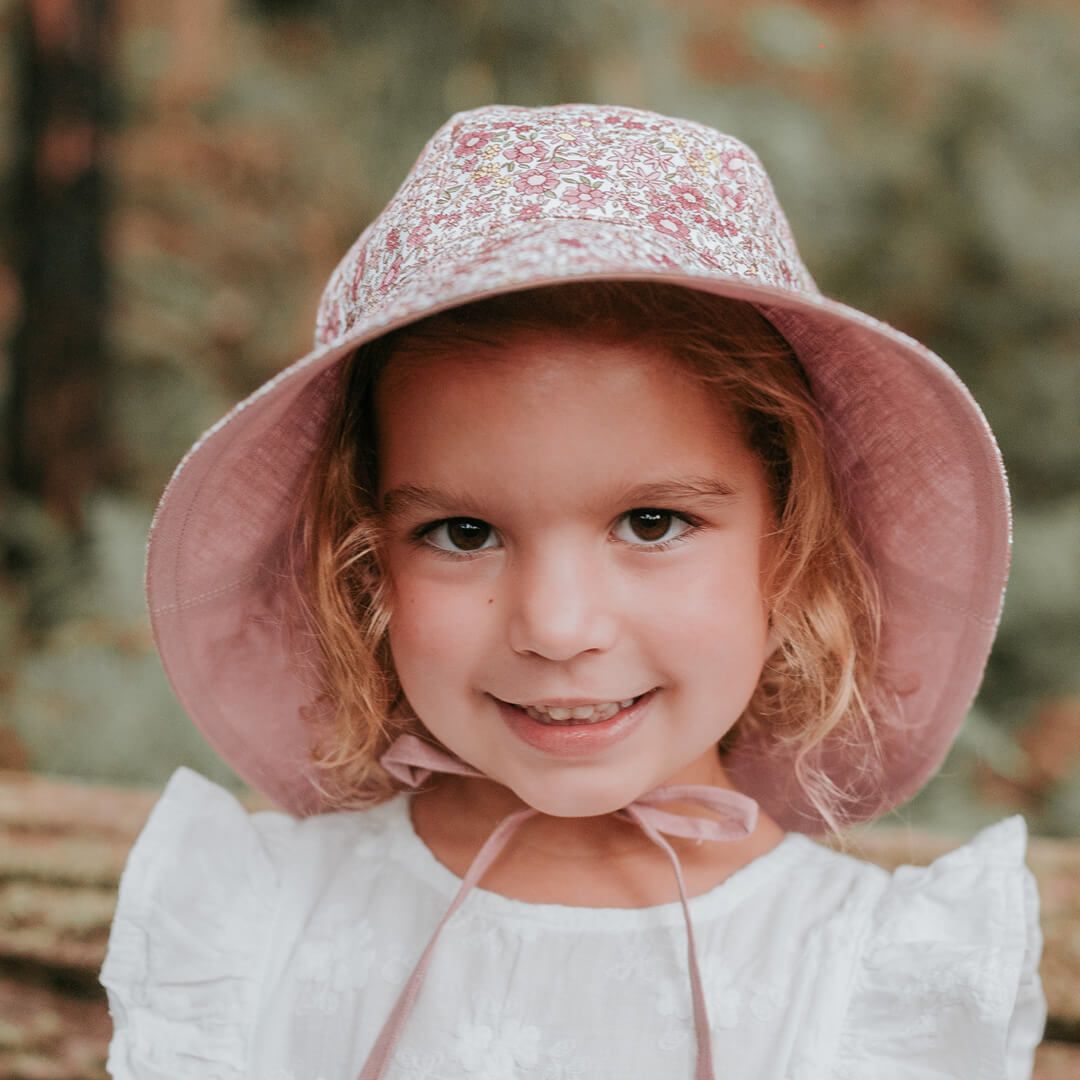 Bedhead Hats Wanderer Girls Reversible Panelled Bucket Sun Hat - Ramble/Rosa