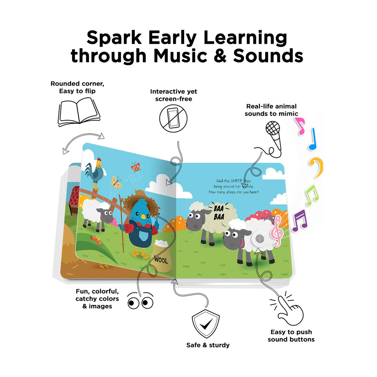 Ditty Bird Rechargeable Sound Book - Farm Animal Songs