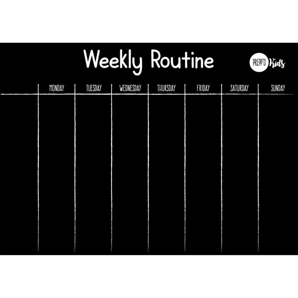 Prepp'd Kids Weekly Routine Chart Set - Kinder Edition