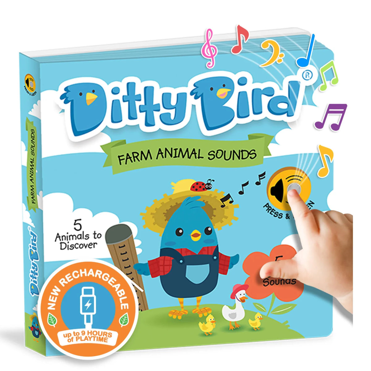 Ditty Bird Rechargeable Sound Book - Farm Animal Songs